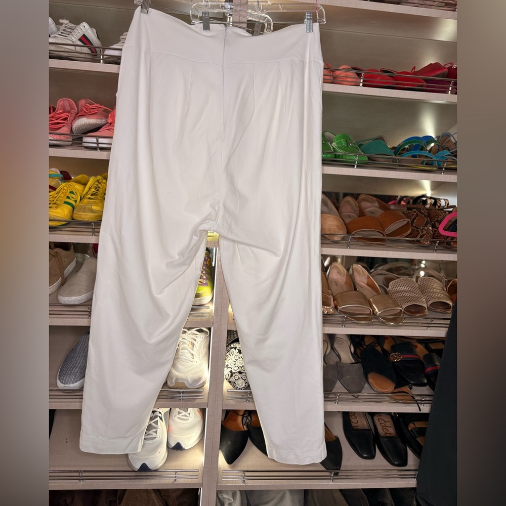 Bespoke White Wide-Leg Ponte Pants - Picture 2 of 6